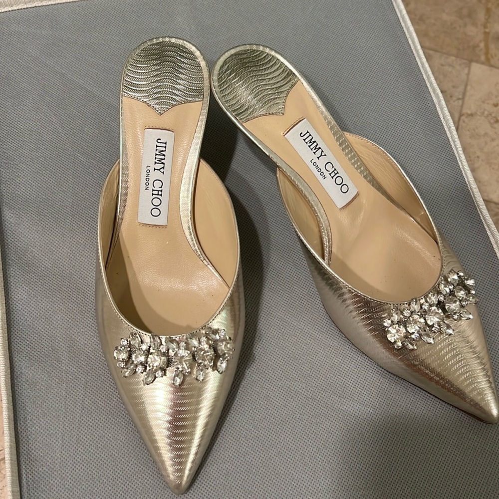 Jimmy Choo Silver Sandals